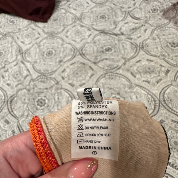 Vintage America Multicolor Striped Crochet Crop Top - Red, Green, Blue, Yellow - Picture 3 of 4